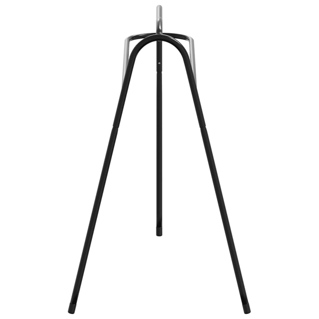 Cavalletto per sella con 3 gambe in ferro verniciato a polvere, nero, 70 x 43 x 63 cm, con gancio per accessori per sella, stalla, pascolo, allenamento e torneo, robusto e versatile