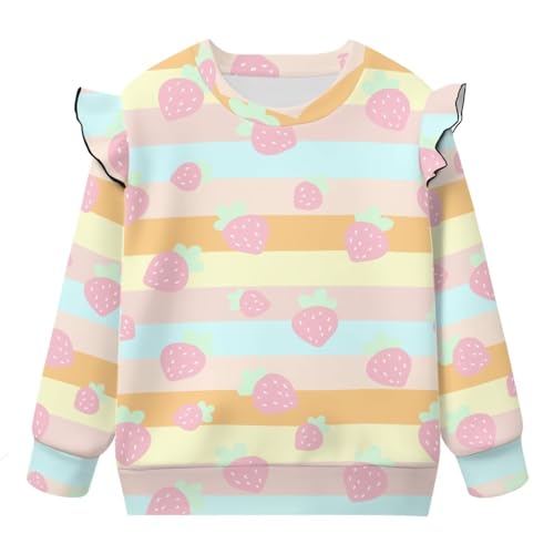 Kids Novelty Graphic Sweatshirt Funny 3D Print Long Sleeve Pullover Cute Ruffle Shoulder Boys Girls Tops 1-8 Years4