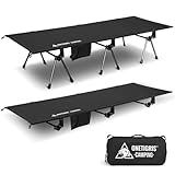 ONETIGRIS SUPRANUBIS Camping Cot, Height Adjustable with Cot Leg Extenders, Strong Support 330lbs, Lightweight Comfortable Folding Bed for Camping, Hiking, Travel, Truck, Beach, Office Nap