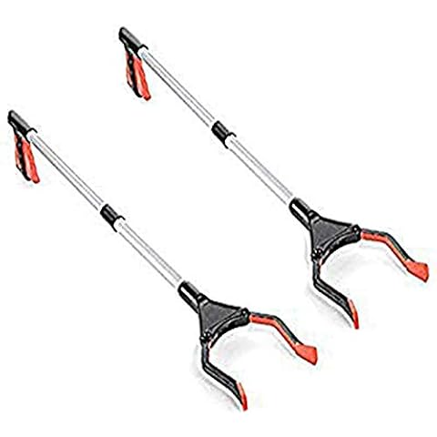 Hebudy Grabber Reacher Tool, Litter Picker Reacher Grabber with Arm Extension 32" Foldable Pick Up Tool for Elderly Aid Pick-Up Tool Cover