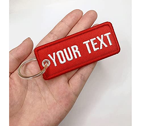 Kamao Personalized Keychain, Custom Embroidery Name Number Key Tag , Motorcycle Keychain For Men's Women Car Atv, Red, Blue, Black, Orange, Purple, 8.4 X3.5 Cm #TOP3