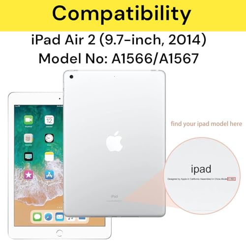 TECH14 Smart Folio Keyboard Case For iPad Air 2 (2nd Generation, 2014, 9.7-inch) Bluetooth Wireless Keyboard Cover With Pencil Holder, Auto Wake/Sleep