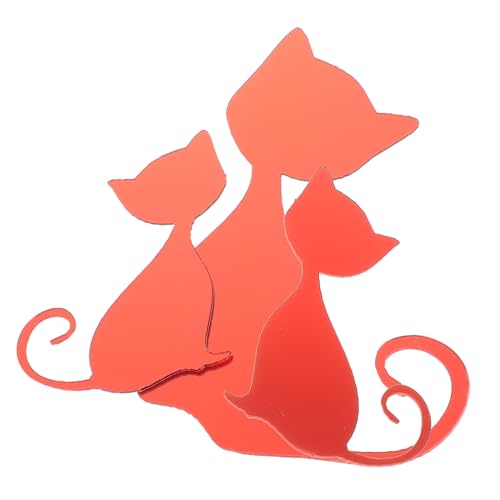 Cabilock Pegatinas de Pared Acrílicas con Efecto Espejo Removibles Decoración DIY con Diseño de Gatos para Sala Dormitorio y Hogar Fáciles de Aplicar Dañar Paredes