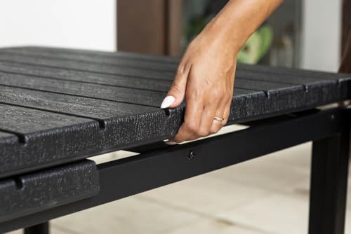 Table d'extérieur extensible anthracite Thomas XL 10 places polyéthylène