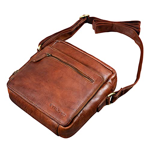 Bolso vintage de auténtica piel STILORD Nathan para iPads de 10,1 pulgadas color marrón 7