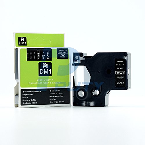 Red on Clear Tape Label Compatible for DYMO 40912 D1 9mm 7M 3/8" X 23'