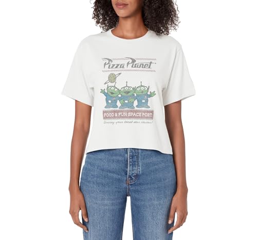 Disney Pixar Toy Story Pizza Planet Aliens Women's Crop Top