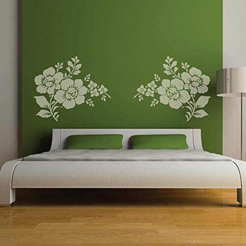 NAKLEO Floral Large Wall Painting Stencil 43x64 cm, Flowers Leaves Bouquet Pattern, Reusable Plastic Flower Template - Image 3