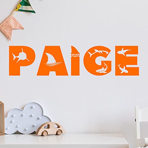 Vinilo decorativo personalizado tiburón para pared miniatura 6