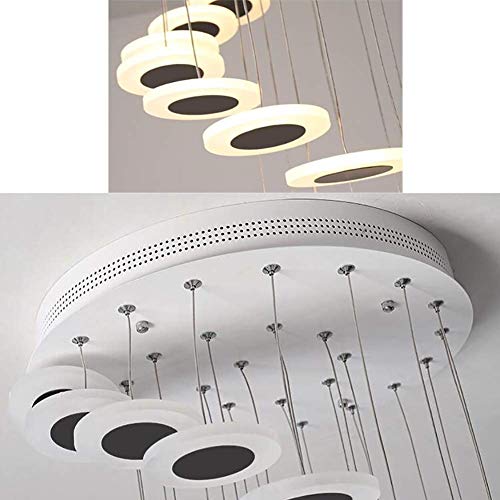 Lumières LED lustre suspendu à structure blanche 28 points lumineux salon - 3