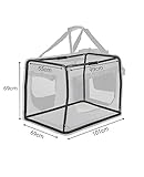lionto Hundetransportbox faltbar für Reise & Auto, 101x69x70 cm, stabile Transportbox mit Tragegriffen & Decke für Katzen & Hunde bis 25 kg, robuste Hundebox aus Stoff für klein & groß, grau