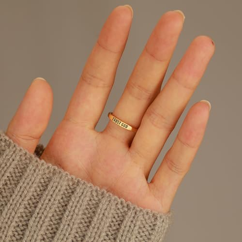 925 Sterling Silver Cross Rings for Women Purity Ring Cubic Zirconia Rings Trust God Faith Jesus Christian Ring Engraved Eternity Band Promise Ring for Her Religious Confirmation Baptism Gifts4