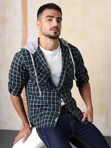Image of High Star Men's Full Sleeve Cotton Shirt | Stylish Casual Shirt for Men | Comfortable & Trendy