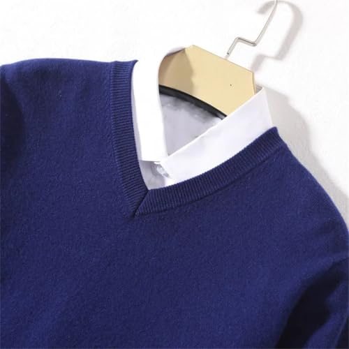Men's V-Neck Knit Sweater Warm Winter Pullover Casual Long Sleeve Sweater2