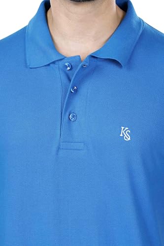 Image of KAUS & SHAN Men's Pure Cotton Regular Fit Solid Half Sleeve Casual & Semi Formal Office Wear Polo T-Shirt