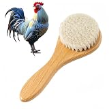 Chicken Feather Brush,Extra Soft wool Pet Brush with Wood Handle,suitable for Dog Chicken Cat Hamsters Guinea Pigs Rabbits and Small Animal Grooming and Bath Care