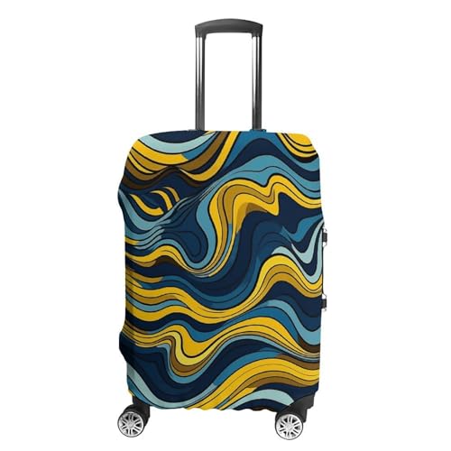Suitcase Covers for Luggage Washable Luggage Cover Wave Pattern Luggages Wheel Covers Elastic Travel Carry On Suitcase Cover Travel Luggages Protector Sleeve Fit 29-32 Inch L