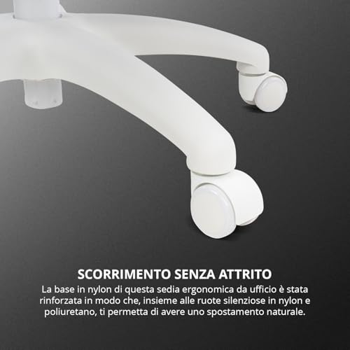 DRAIR35 – Sedia da Scrivania Ergonomica per Ufficio e Casa in Rete Tesa Traspirante - Sedia gaming - Immagine 8