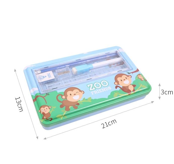 Image of Crackles Magical Time Metal Geometry School Pencil Box for Boys and Girls | Perfect for Childern Gifting