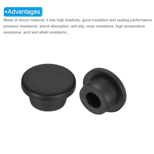 Image of MECCANIXITY 15pcs T-Shaped Silicone Plugs 20mm 3 /4 Inch Dia Snap in Plug Hole Seal Cover Round Rubber Stopper for Kitchen Rubber Bulkheads Waterproof Sealing Plugs Black