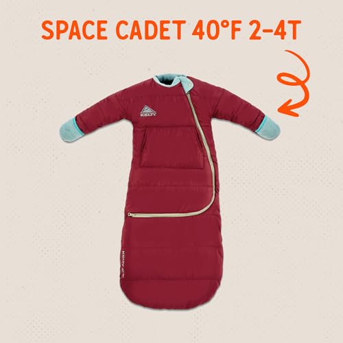 Image of Kelty Space Cadet Infant and Toddler Sleeping Bag (30 or 40F /8M to 2T) | Cozy and Warm, Arms Out Design, 40F Degree Rating, Fleece-Lined Hand Covers, Snap Back Buttons, Machine Washable