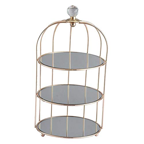 petsola 化粧台化粧オーガナイザー化粧品収納棚ラック 鳥かご式 アフタヌーンティー ケーキ スタンド 小物入れ 収納ケース 香水 ジュエリー アクセサリー 収納グッズ
