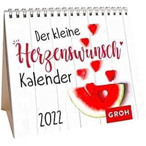 Unbekannt De kleine hartvormige wenskalender 2022 Mini maandkalender ook om neer te zetten, weekkalender