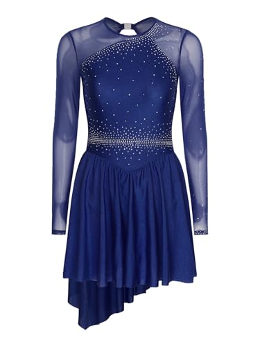 CHICTRY Eiskunstlauf Kleid Damen Langarm...