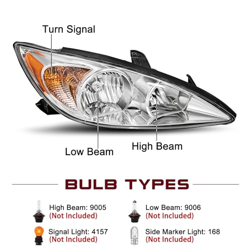 Image of JSBOYAT Headlight Assembly Fits for 2002 2003 2004 Toyota Camry SE /LE /XLE