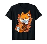 Red Forest Fox Baby Animal Autumn Fall Leaves T-Shirt