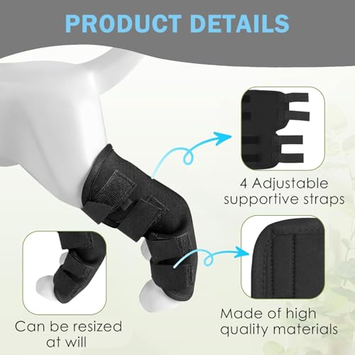 Image of 1 Pair Dog Leg Braces for Back Legs, Adjustable Hock Support Wrap for ACL Tear, Arthritis & Joint Pain Relief, Breathable Hind Leg Brace for Large & Senior Dogs (XL)