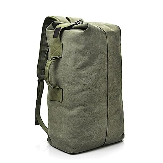 DICACA NATURE Mochila Petate-Petate Gran Capacidad de Alta Resistencia Estilo Militar ideal como equipaje de mano 40x20x25 para el avión (verde).