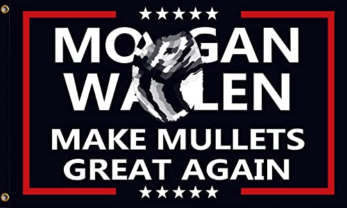 Make Mullets Great Again Flag-Mor-gan W allen Flag-3x5ft Cool Banner Funny Tapestry Parade Banner Indoor and Outdoor Decorations
