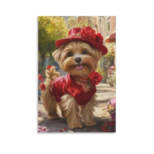 Décoration murale terrier du yorkshire affiche salon peinture sur toile