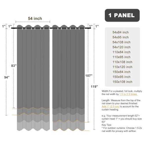 image for BONZER Outdoor Waterproof Curtains for Patio Wide Grommet Light Filter