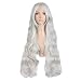 MapofBeauty 32" 80cm Silver White Long Hair Curly Wavy Wig Cosplay Costume Wig