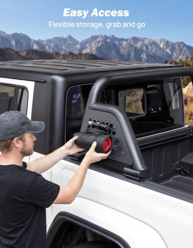 Image of JOYTUTUS Roll Bar for Mid-Size Trucks, Adjustable Truck Bed Sport Bar Chase Rack with MOLLE Panels, No-Drill E-Coated, Compatible with Tacoma Colorado Canyon Frontier