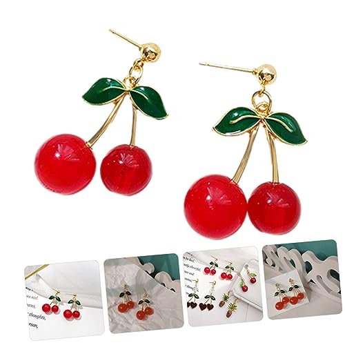 Boucles d'oreille Cerise : l'ensemble élégant en émail rouge