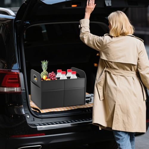 Palaufr Organizador de maletero plegable para sedanes, 30 L, resistente al agua, con asas, para camping, utensilios de reparación, verduras - imagen 2