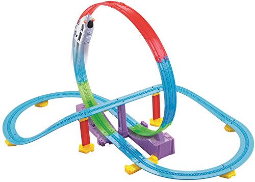 Haktoys LOCO Track Racer Roller Coaster Building Entertaining Playset, Locomotive Train w/ Headlight, Safe and Durable, Gift Fun Toy for Toddlers and Kids