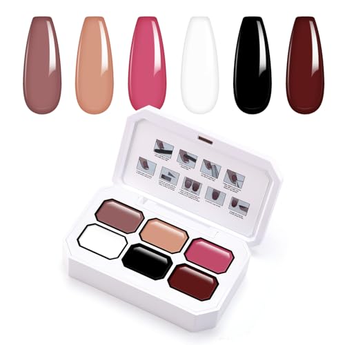 U-Shinein Gradient Painting Gel, 6 Colors Ombre Gel Nail Polish for Ombre Nails Aura Nails, French Manicure DIY Nail Art,Palette B6