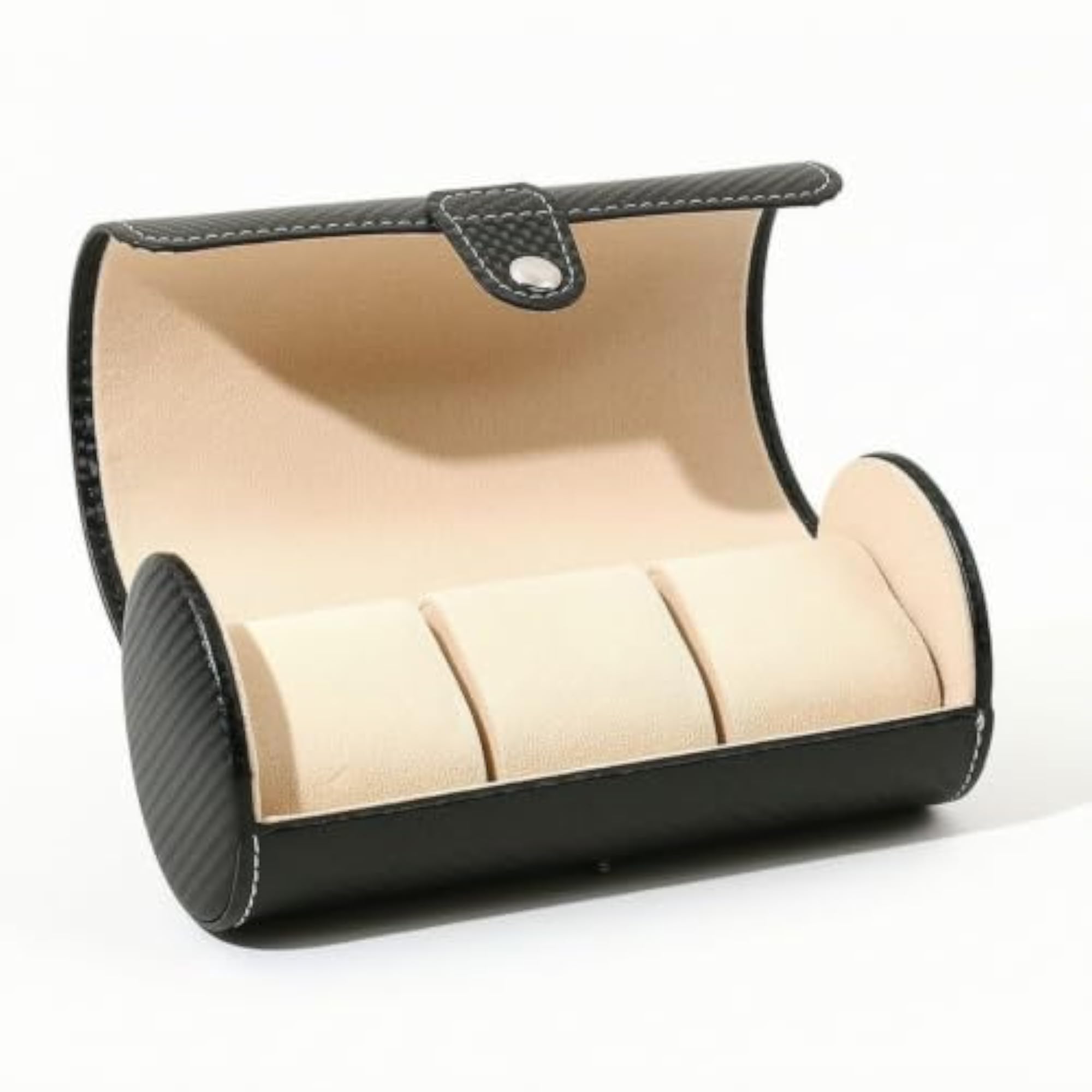 3-Slot Watch Roll Faux Leather Storage Case