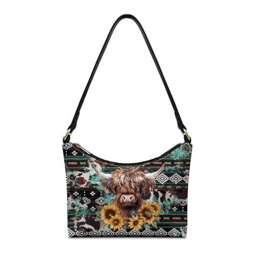 Image of Handbag for Women Leather Underam Shoulder Bag with Zipper Fashion Work Purse Waterproof Travel Wallet