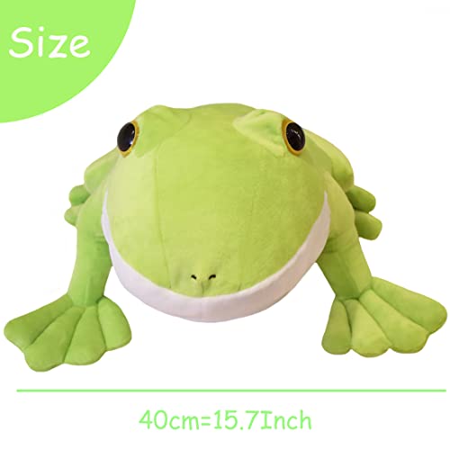 Elainren Ugly Sitting Frog Plush Toy Lifelike Green Frog Plush Toy Realistic Amphibian Reptilian Plushie Frog Pillow Soft Kawaii Frog Stuffed Animals,Cute Plush Big Eyes Fernando Frog Figure 15.7Inch #TOP2