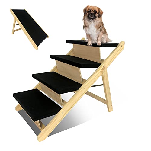 ACXIN Escalera para mascotas, 2 en 1, rampa plegable para perros, para cama, sofá, coche, perros pequeños y perros grandes
