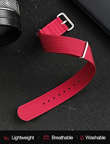 Image of TACTICAL FROG Nylon Watch Band 18mm 19 mm 20mm 22 mm 24 mm, Waterproof Military Watch Straps Replacement for Men Women, With Stainless Steel Buckle