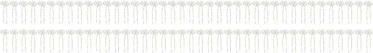 Fermagli for capelli for donna ， 40 pezzi Copricapo con strass Elegante forchetta for capelli Accessorio for spilla da sposa Ragazze Perle Chic Updo Chignon Gypsophila Damigelle d'onore Fiore Clip flo