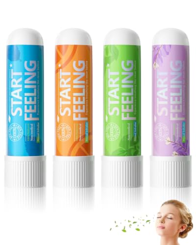 DAFNE 4Pcs Nasal Stick, Inhalador Nasal, Alivio Rápido de la Congestión Nasal, Mejora la Respiración, Haciéndola Fresca y Clara, Inhalador Terapéutico, Aromaterapia,Estilo B