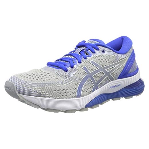 Asics Gel-Nimbus 21 Lite-Show, Zapatillas de Running Mujer, Gris (Mid Grey/Illusion Blue 020), 40 EU