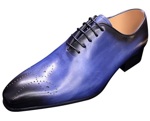 Image of Santimon Mens Oxfords Formal Dress Genuine Leather Handmade Derby Casual Brogues Oxfords Tuxedo Fashion Walking Shoes for Men